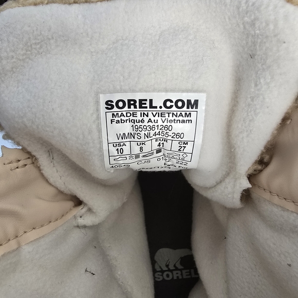 NWT Sorel Beige and Cream Winter Waterproof Boots Women's - Picture 9 of 10